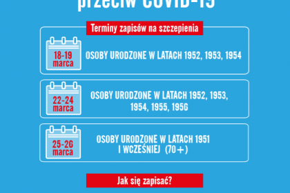 Plakat z informacjami o szczepieniach