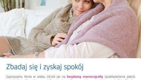 Plakat z informacją o mammografi