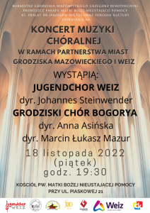 Plakat  zaprasza na koncert chóru z Weiz