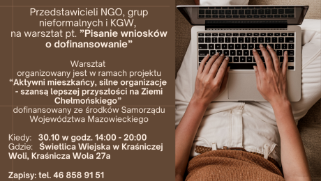 Warsztat pisania wniosków o dofinansowanie