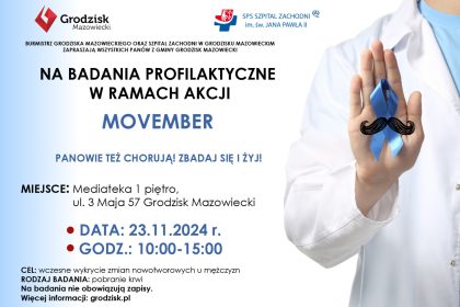 Badania profilaktyczne w celu wczesnego wykrycia raka prostaty w ramach światowej akcji Movember