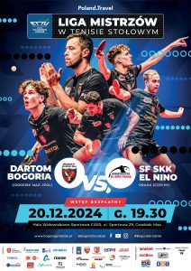 Mecz LIGA MISTRZÓW Tenisa Stołowego DARTOM BOGORIA Grodzisk Maz. - SF SKK EL NINO PRAHA (CZECHY)