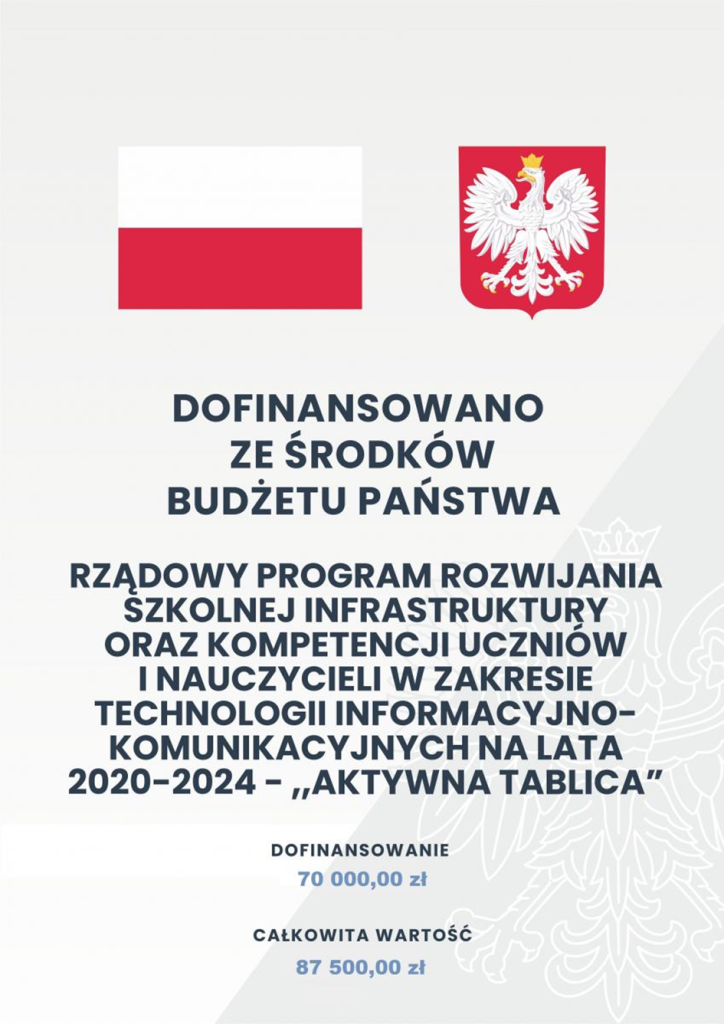 dofinansowanie ze środków budżetu Państwa