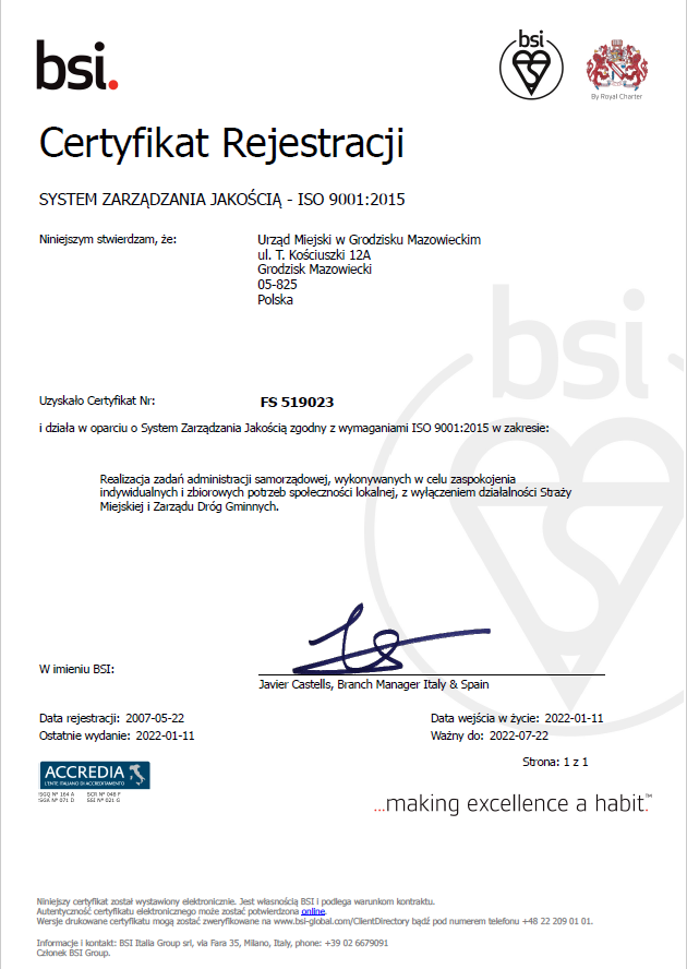 Certyfikat ISO 9001 2008 - wersja polska
