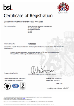 Certyfikat ISO 9001 2008 - rok 2019 wersja angielska