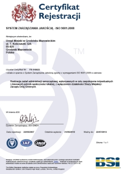 Certyfikat ISO 9001 2008 - wersja polska
