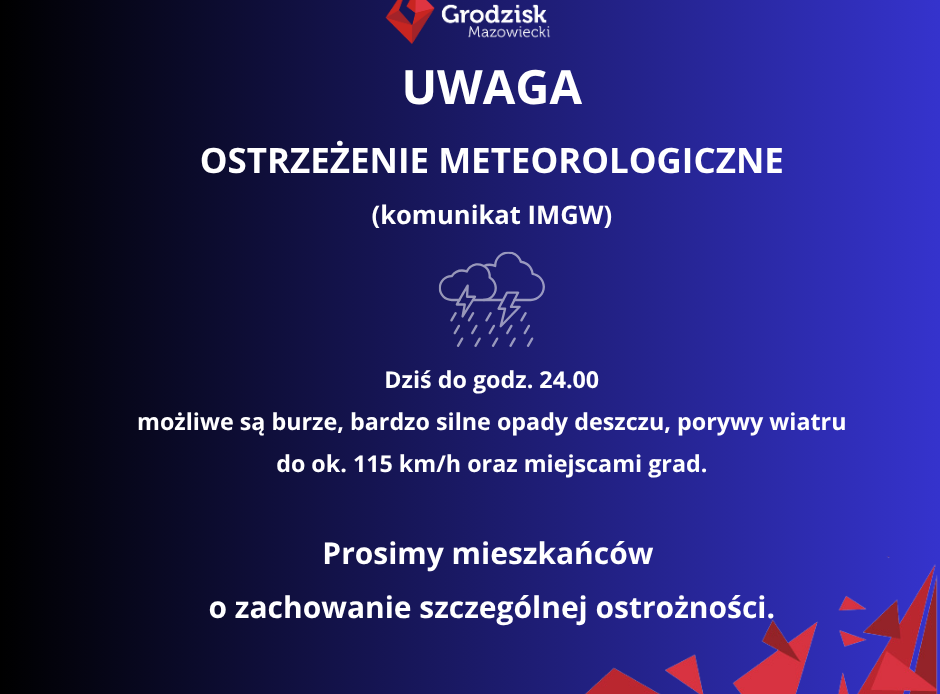 ostrzeżenie burze grad deszcze