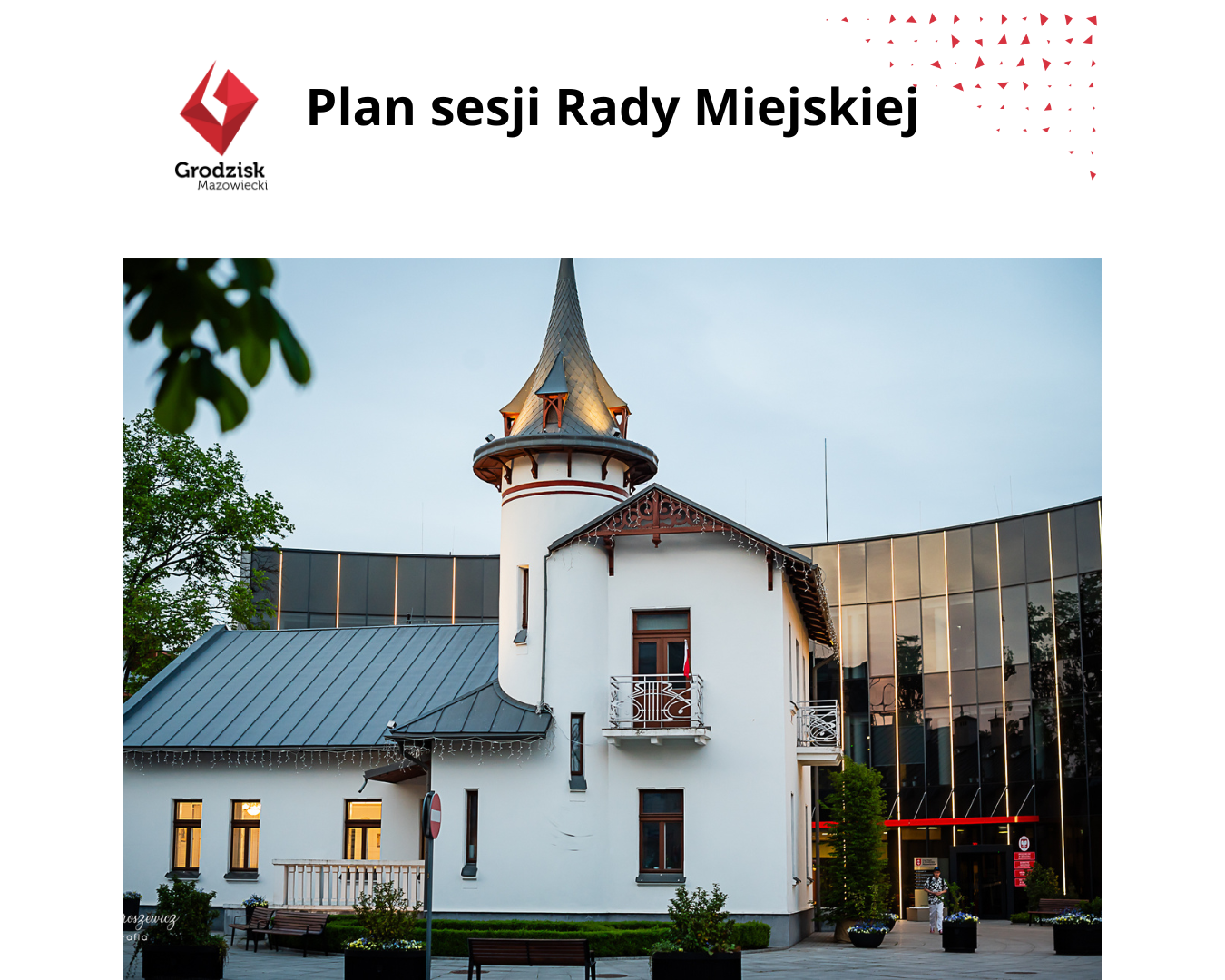 Plan sesji Rady Miejskiej - Willa Niespodzianka