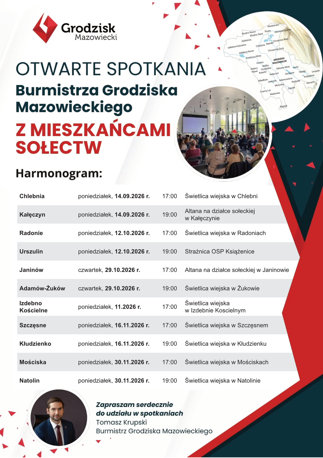 Harmonogram spotkań z mieszkańcami sołectw